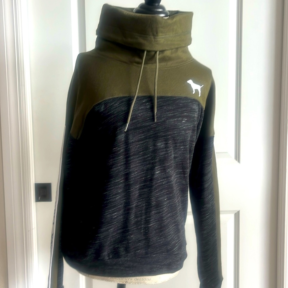 NWT Victoria’s Secret, pink, olive, green and black pullover sweatshirt XS